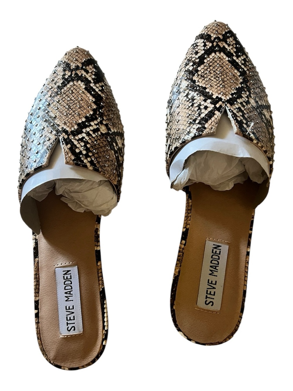 Women’s Steve Madden Ally Snake-Embossed Slip On Mule Size 8M NIB